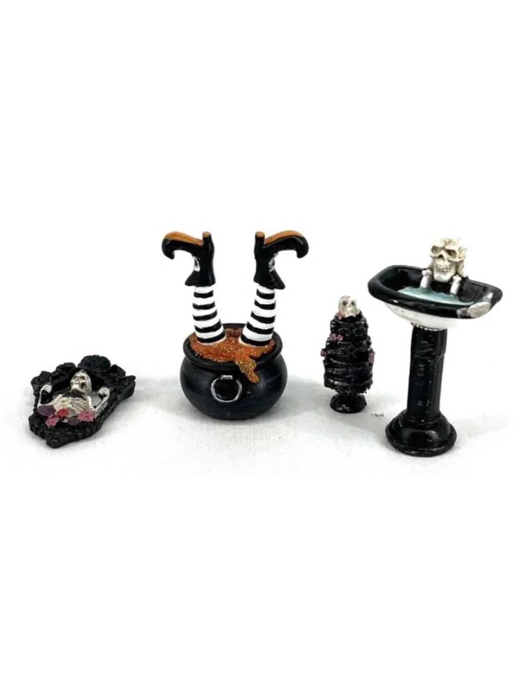 Dollhouse Halloween Miniatures Skulls Witches Legs Tiny Decor 3.25
